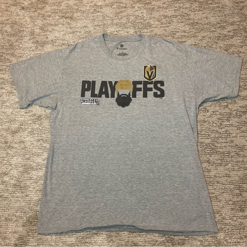 Vegas Golden Knights Fanatics NHL Gray Short Sleeve Shirt Men's XL Playoffs 2018